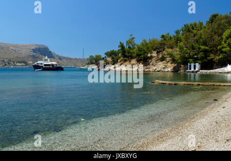 Koukouli Bay, Lakki, île de Leros, Dodécanèse, Grèce. Banque D'Images