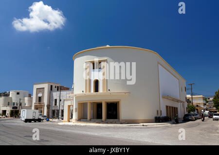 Roma Théâtre et cinéma dans le style fasciste italien de Razionalismo , Lakki, île de Leros, Dodécanèse, Grèce. Banque D'Images