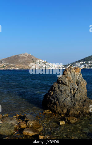 Aghia Marina et Panteli Casle de Alinta, Alinta bay, Leros, Dodécanèse, Grèce. Banque D'Images