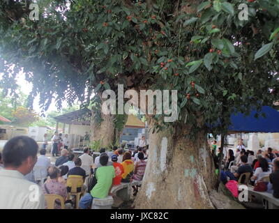 Davao City, Philippines. Août 15, 2017. Des centaines de deuxième et troisième génération de la guerre 27-31 avec les Philippins 2 descendants japonais dans la ville de Davao commémore 'Ireisai' ou 'Memorial' Service à leurs proches défunts qui reposent en paix au cimetière de malade mental à Taichung. Malade mental est le village de Little Tokyo Davao avant-guerre où la communauté contribue dans le cityhood de Davao à travers l'industrie de l'abaca que les Japonais ont aidé à s'épanouir. Credit : PACIFIC PRESS/Alamy Live News Banque D'Images