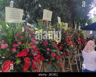 Davao City, Philippines. Août 15, 2017. Des centaines de deuxième et troisième génération de la guerre 27-31 avec les Philippins 2 descendants japonais dans la ville de Davao commémore 'Ireisai' ou 'Memorial' Service à leurs proches défunts qui reposent en paix au cimetière de malade mental à Taichung. Malade mental est le village de Little Tokyo Davao avant-guerre où la communauté contribue dans le cityhood de Davao à travers l'industrie de l'abaca que les Japonais ont aidé à s'épanouir. Credit : PACIFIC PRESS/Alamy Live News Banque D'Images