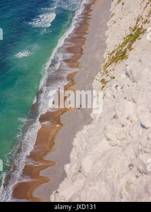 La côte au les aiguilles beauty spot sur l'île de Wight. Banque D'Images