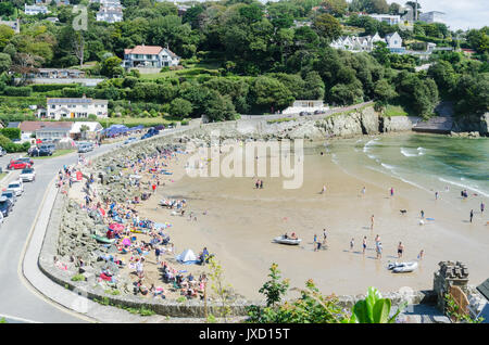 Marée basse à North Sands Beach à Salcombe, Devon Banque D'Images
