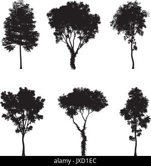 Vector illustration de silhouettes d'arbres Illustration de Vecteur