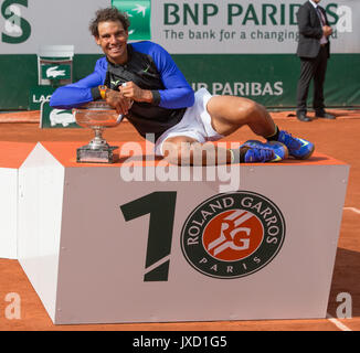 Vainqueur RAFAEL NADAL (ESP) Open de France 2017 - Grand Chelem Banque D'Images