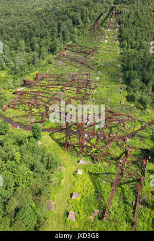 KINZUA EFFONDRÉ RUINES KINZUA BRIDGE VIADUC STATE PARK MONT JEWETT MCKEAN COUNTY Florida USA Banque D'Images