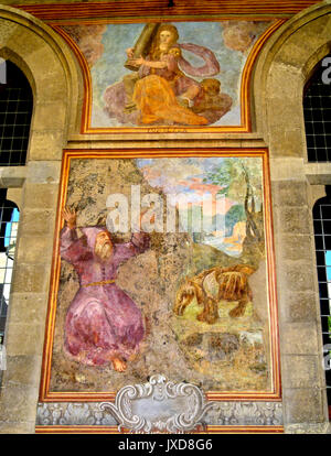 Chiara-Napoli Fresco-Chiostro di Santa Banque D'Images