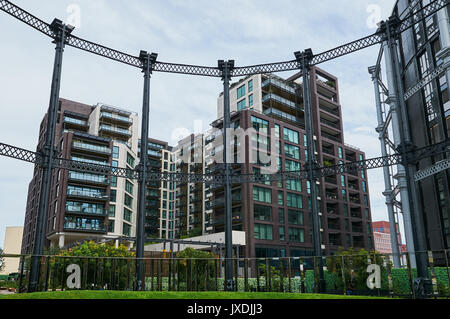 Nouveaux immeubles à Gasholder Park, King's Cross, Londres UK Banque D'Images