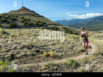 Les glissières de la concurrence dans l'Fibark sentier Festival ; run ; Salida Colorado ; USA Banque D'Images