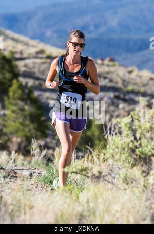 Les glissières de la concurrence dans l'Fibark sentier Festival ; run ; Salida Colorado ; USA Banque D'Images