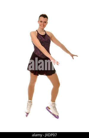 L'âge de l'adolescence, patineuse artistique ou de la glace en costume danseuse Banque D'Images