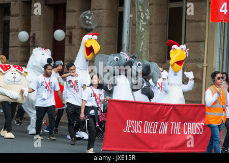 Chrétiens d'Easter Parade à Sydney, Australie. Banque D'Images