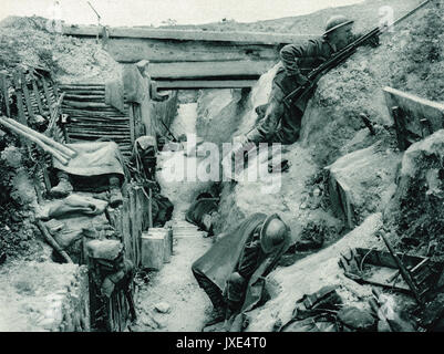 L'affût, tranchée à Ovillers, Somme, WW1 Banque D'Images