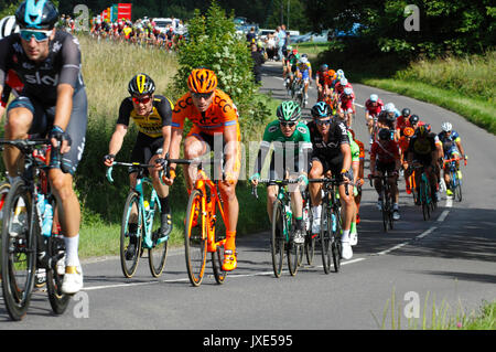 Prudential Ride London Surrey Cycle classique 30 juillet 2017 Course de Ranmore Common Road Surrey Hills UK Banque D'Images