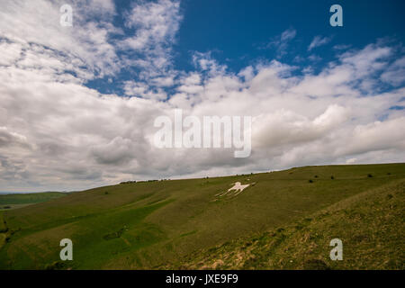 Alton Barnes Wiltshire UK Angleterre Cheval Blanc Banque D'Images