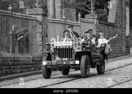 1940 Événement, tramway, Musée National Crich, Août 2017 Banque D'Images