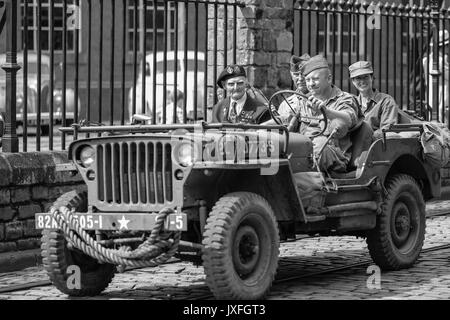 1940 Événement, tramway, Musée National Crich, Août 2017 Banque D'Images