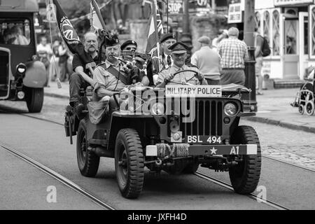 1940 Événement, tramway, Musée National Crich, Août 2017 Banque D'Images