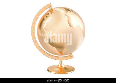 Golden Globe, rendu 3D isolé sur fond blanc Banque D'Images