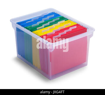 Les fichiers et les onglets de couleur dans le fichier fort isolé sur fond blanc. Banque D'Images