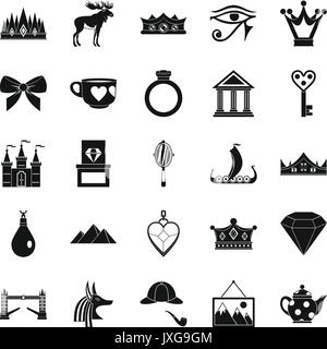 Icons set Ruler, le style simple Illustration de Vecteur