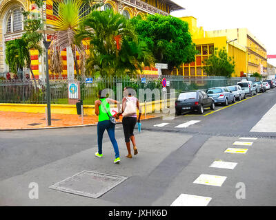 Fort-de-France, Martinique - Février 08, 2013 : La bibliothèque Schoelcher, ce bâtiment a été érigé à Paris Banque D'Images