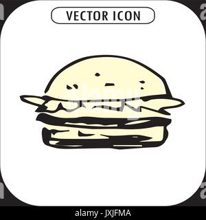Hamburger, l'icône de la main ,illustration vectorielle Illustration de Vecteur