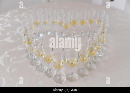 Verres de champagne modalités de réception de mariage Banque D'Images