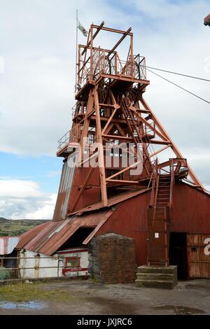 Pignon d'enroulement à Blaenavon Big Pit Torfaen Pays de Galles Cymru UK GO Banque D'Images