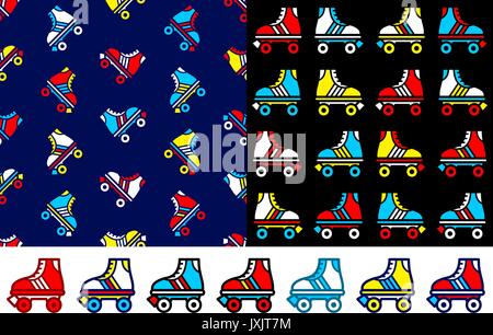 Roller Skate backround transparente et icon set Illustration de Vecteur