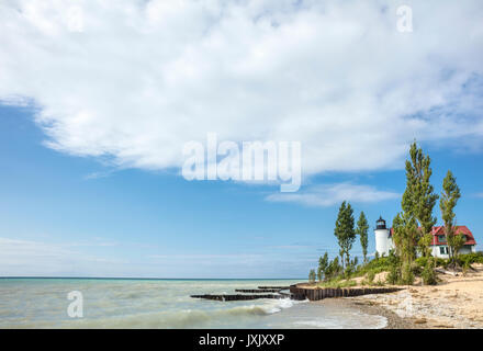 Point de vue d'un phare Betsie à Frankfort, Michigan, USA Banque D'Images