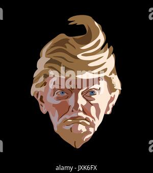 L'homme face comme une trump avec un haut vecteur de cheveux Illustration de Vecteur