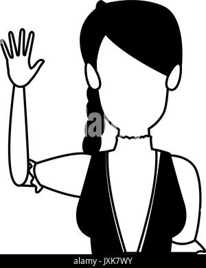 Portrait happy swiss woman waving hand Illustration de Vecteur