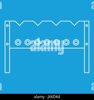 Installations pour Barbecue brazier, icône de style contour Illustration de Vecteur