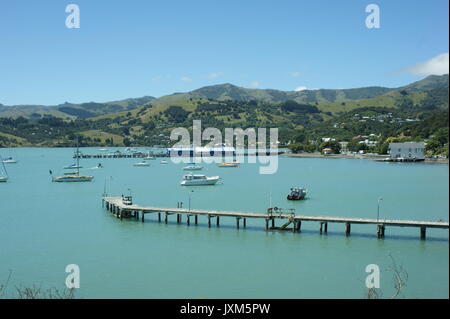 Le Village d'Akaroa , Nouvelle-Zélande Banque D'Images