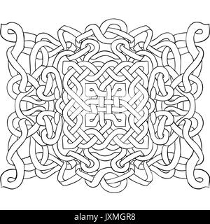 Celtic motif en noir et blanc. Décoration scandinave. Ribbon background. Vector illustration. Illustration de Vecteur