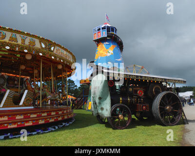 Manèges forains à vapeur au Royal Cornwall Show, Wadebridge, juin 2017. Banque D'Images