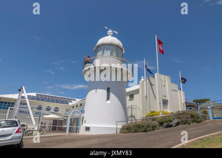 Le Musée de l'Épaulard en Eden Nouvelle Galles du Sud, l'Australie a un phare, vous pouvez monter jusqu'à obtenir une vue sur la baie Twofold et d'éventuelles observations de baleines Banque D'Images