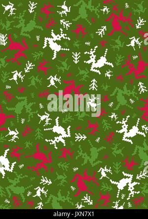 Modèle Silhouette Renne de Noël Illustration de Vecteur