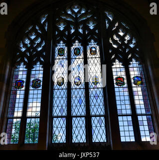 Vitrail Goldman Law Library Université de Yale New Haven dans le Connecticut. Achevé en 1931 et les très grandes bibliothèques de droit. Banque D'Images