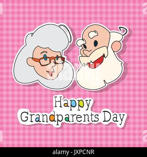 Heureux grands-parents Day Greeting Card bannière colorée de style Pop Art Illustration de Vecteur