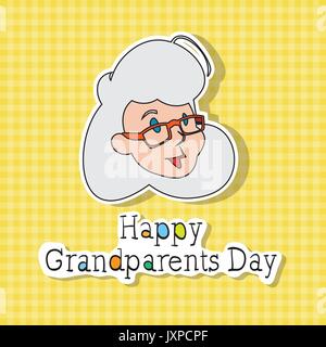 Heureux grands-parents Day Greeting Card bannière colorée de style Pop Art Illustration de Vecteur