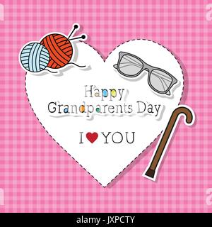 Heureux grands-parents Day Greeting Card bannière colorée de style Pop Art Illustration de Vecteur