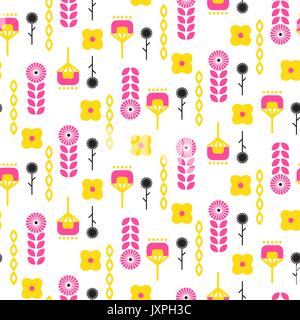 Folk scandinave art floral seamless pattern vecteur. Illustration de Vecteur