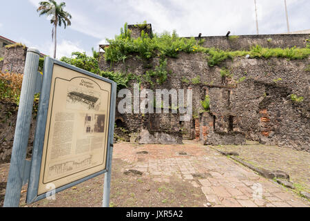 Quartier du figuier de Saint Pierre, de la Martinique, a été détruite par l'éruption de la montagne Pelée en 1902. Banque D'Images