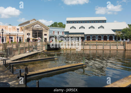 Le port de plaisance de Port Orleans Resort roverside dans Walt Disney World, Orlando, Floride. Banque D'Images