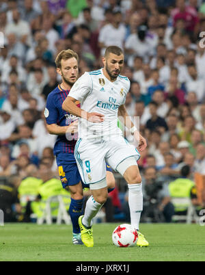 Madrid, Espagne. Août 16, 2017. Deuxième étape de la Supercup Espagnol joué à Santiago Bernabeu entre le Real Madrid et le FC Barcelone au 16e Août 2017. Le Real Madrid a gagné le match 2-0 et a été le champion 2017 Supercup Espagnol. Credit : AFP7/Alamy Live News Banque D'Images