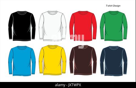 Longue chemise Modèles vierges Illustration de Vecteur