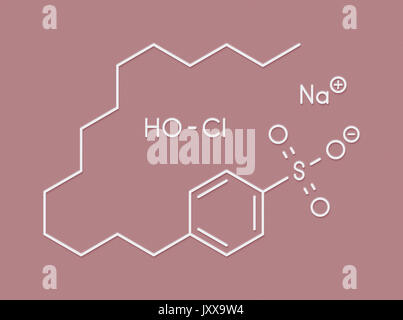 Sodium oxychlorosene molécule antiseptique. Formule topologique. Banque D'Images