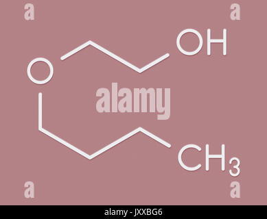 2-butoxyéthanol molécule de solvant et de surfactant. Formule topologique. Banque D'Images